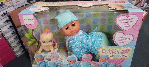Crawling baby mum with newborn